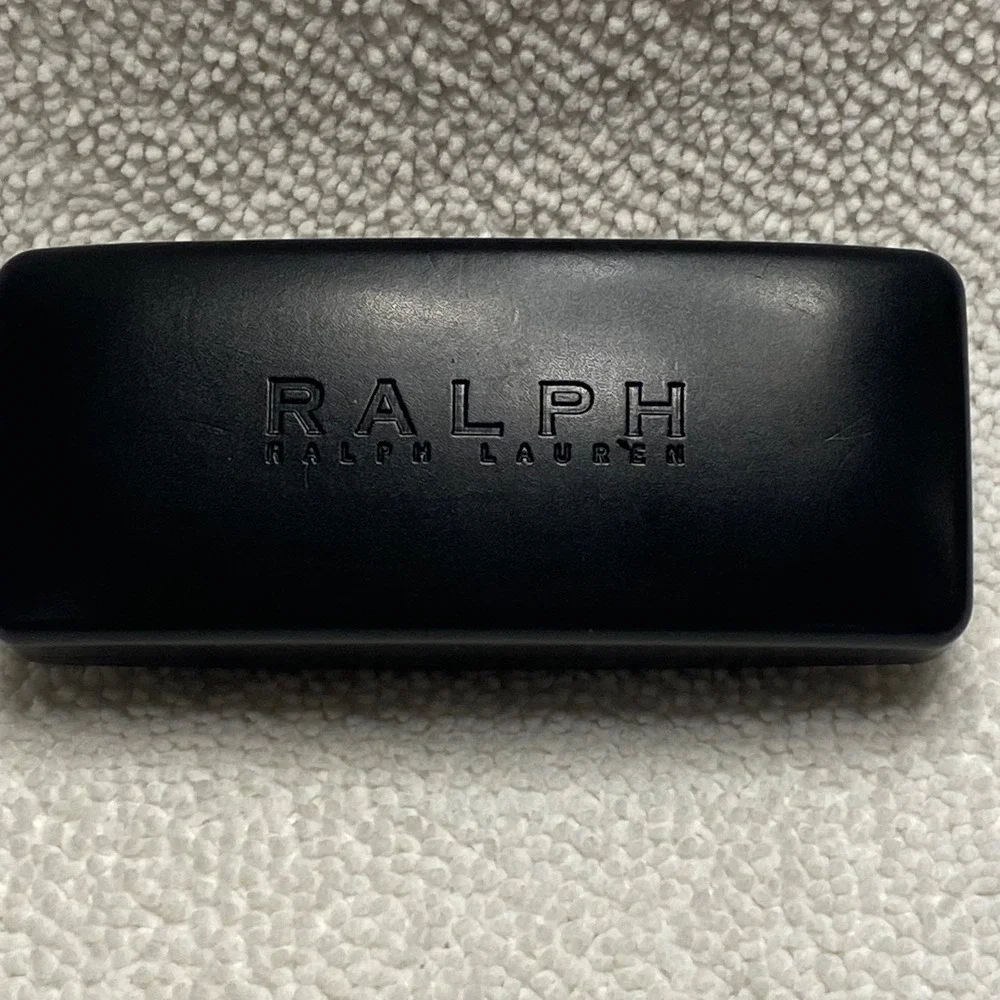 Ralph Lauren Black Hard Shell Eyeglass Case with Soft Pouch and Cleaning Cloth